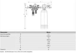 RESIDEO Resideo Nachfüllkombination NK300SE-SO mit Enthärtungsspatrone, R 1/2  – NK300SE-SO-1/2A