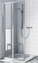 KERMI DUSCHDESIGN Kermi Ibiza 2000 Eckeinstiegteil 80x200cm silber Gl. ESG A  – I2ED2080201AK