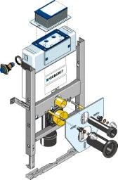 GEBERIT GE Huter Montageelement WWC Omega H82 fuer Massiv-und Trockenbau, Bet. v. oben   – HU-WC1035-G