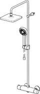 HANSA Hansa Micra Style Regenbrause-Duscharm 3-strahlig Ausld. 445-470 mm chrom   – 4435 0230