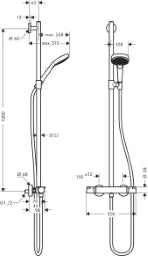 HANSGROHE HG Croma Select S Multi Showerpipe weiß/chrom  – 27248400