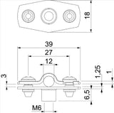 OBO Abstandschelle mit Gewindeanschluss M6 1 0-12mm Stahl galvanisch verzinkt  – 1362412