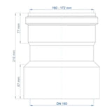 POLOPLAST PO Übergang von Spitzende auf Spitzende anderer Werkst.POLO-KAL DN 160/160-172mm   – 02874