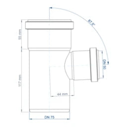 POLOPLAST PO Abzweig POLO-KAL NG DN 75/50/87Grad   – 02220