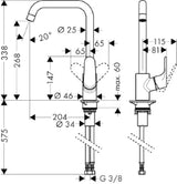 HANSGROHE HG Focus Spültischmischer Schwenkauslauf chrom   – 31820000