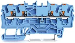 WAGO 4-Leiter-Durchgangsklemme mit Drücker 2,5 mm², blau   – 2202-1404