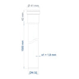 POLOPLAST PO Steckmuffenrohr POLO-KAL NG DN 32/1500   – 02004
