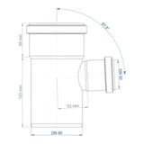 POLOPLAST PO Abzweig POLO-KAL NG DN 90/50/87Grad   – 02830