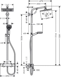 HANSGROHE HG Crometta E 240 1jet Showerpipe, chrom  – 27271000