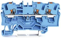WAGO 3-Leiter-Durchgangsklemme mit Drücker 4 mm², blau   – 2204-1304