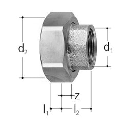 FISCHER GEORG JRG Rohrgussverschraubung 8331 6/4"x2 1/4", für Mischer  – 350253601