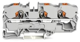 WAGO 3-Leiter-Durchgangsklemme mit Drücker 10 mm², grau   – 2210-1301