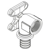 REHAU REHAU Wandwinkel RAUTITAN RX+ 20 - Rp 1/2 mit quadrat. Wandscheibe   – 14563691001