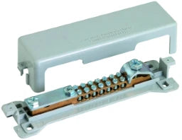 DEHN Potentialausgleichschiene m. Abdeck. 7x 2,5-25mm² Fl 30x3,5mm Rd 7-10mm   – 563050