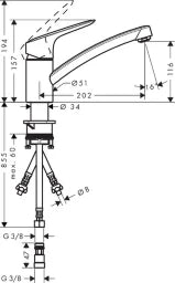 HANSGROHE HG Logis Spültischmischer Schwenkauslauf drucklos chrom  – 71831000