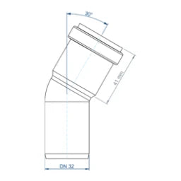 POLOPLAST PO Bogen POLO-KAL NG DN 32/30Grad   – 02101