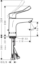 HANSGROHE HG Focus Care 100 Waschtischmischer chrom  – 31911000