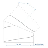 POLOPLAST PO ISO-Bogen POLO-KWL DN 160/45Grad   – 03555