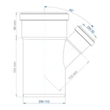 POLOPLAST PO Abzweig POLO-KAL NG DN 110/50/45Grad   – 02224