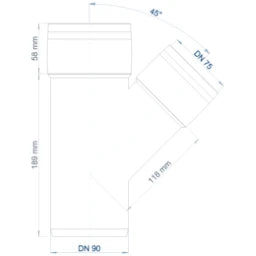POLOPLAST PO Abzweig POLO-KAL 3S DN 90/75/45Grad  – 102605
