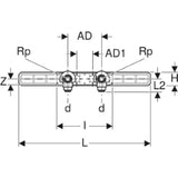 GEBERIT GE PushFit AnschlWinkel, vormont., ged. zweifach, d16mm x Rp1/2, Ad15,3cm MS   – 650.300.00.1