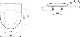 LAUFEN Laufen Moderna R Sitz + Deckel weiß abnehmbar mit Rändelschraube   – H8935433000001