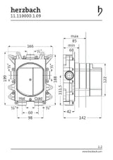 HERZBACH Herzbach Logic Plus-Box Einbaukörper Wanne / Brause / Thermostat  – 11.110000.1.09