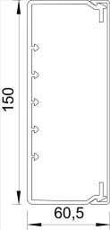 OBO Wand- und Deckenkanal mit Bodenlochung 6 0x150x2000 Polyvinylchlorid reinweiß RAL  – 6191231