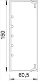 OBO Wand- und Deckenkanal mit Bodenlochung 6 0x150x2000 Polyvinylchlorid reinweiß RAL  – 6191231