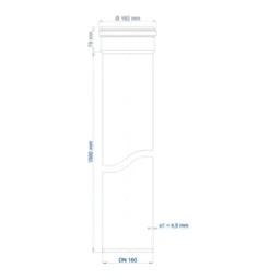 POLOPLAST PO Steckmuffenrohr POLO-KAL NG DN 160/1500   – 02064
