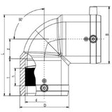 ALIAXIS Frialen E-Schweißwinkel W90 90° 2xMuffe da50mm SDR11 ÖVGW Wasser PN16   – 612097