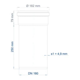 POLOPLAST PO Steckmuffenrohr POLO-KAL NG DN 160/250   – 02061