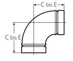 VICTAULIC Typ E490 Bogen 90° langer Radius ST100 114,3mm 304L 2mmWandstärke  – FE4900040ZZXG4A
