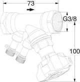 TA TA STAD Einregulierungsventil 3/8" ohne Entleeradapter, 52851010   – 52 851-010