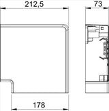 OBO Flachwinkel Haubenformteil 70x170mm Poly carbonat/Acrylnitril-Butadien-Styrol rei  – 6274620
