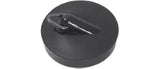 SCHMIDT STEDO VENTIL-STOPFEN PVC SCHWARZ 45,5 MM MIT DREIKANTBÜGEL   – 800112