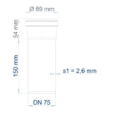 POLOPLAST PO Steckmuffenrohr POLO-KAL NG DN 75/150   – 02030