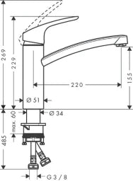 HANSGROHE HG Focus E2 Küchenarmatur DN15 chrom   – 31806000