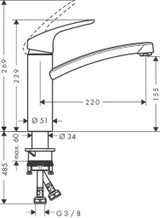 HANSGROHE HG Focus E2 Küchenarmatur DN15 chrom   – 31806000