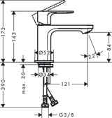 HANSGROHE HG Einhebel-Waschtischmischer Rebris E 80 CoolStart o.Zugstange MSW  – 72554670