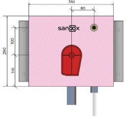 SANOOX Waschmaschine kurz HL400, Rohr von unten Radopress DA16 Länge 1100 Trockenbau  – T07.2410.14.16.HL400