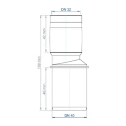 POLOPLAST PO Übergangsrohr POLO-KAL XS DN 40/32  – 102280