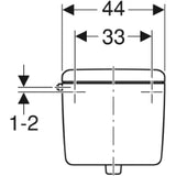GEBERIT GE Spuelkasten AP127 tiefhaengend Spuel/Stopp, weiss, mit 5 Wasseranschl.   – 127.038.11.1