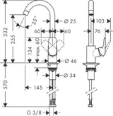 HANSGROHE HG Logis Spültischmischer Schwenkauslauf chrom  – 71835000