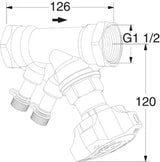 TA TA STAD Einregulierungsventil 6/4" ohne Entleeradapter, 52851040   – 52 851-040
