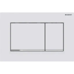 GEBERIT GE Betaetigungsplatte Sigma20 2-Mengen weissmatt lackiert/glanzchrom, square   – 115.883.JT.1