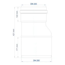 POLOPLAST PO Übergangsrohr POLO-KAL NG DN 250/200   – 02983