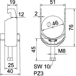 OBO Bügelschelle 2056 40-46mm Stahl tauchfeu erverzinkt  – 1186742