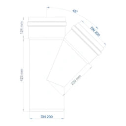 POLOPLAST PO Abzweig POLO-KAL NG DN 200/200/45Grad   – 02973