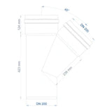 POLOPLAST PO Abzweig POLO-KAL NG DN 200/200/45Grad   – 02973